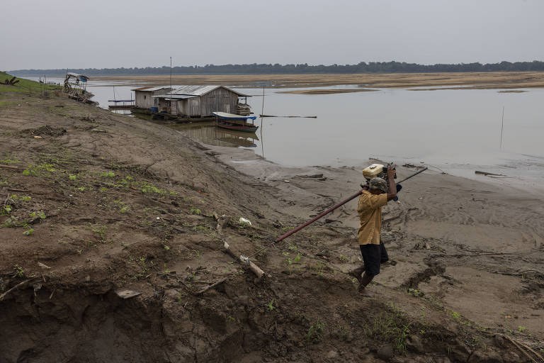 Seca histórica no Rio Solimões: cota chegou a -94 cm em Tabatinga