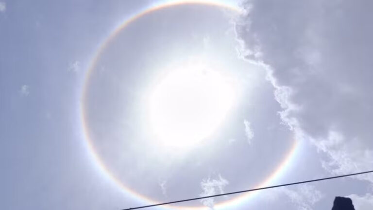 Halo solar? Arco-íris circular no sol chama atenção de moradores em Macapá