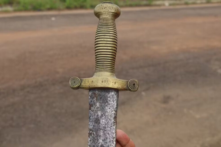 Amigos encontram espada francesa do século 19 por acaso durante banho em rio no Amapá
