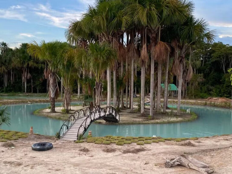 Família de Rondônia constrói ‘ilha’ particular no quintal de casa