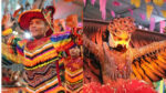 Imagem colorida mostra integrantes de categorias diferentes de quadrilha