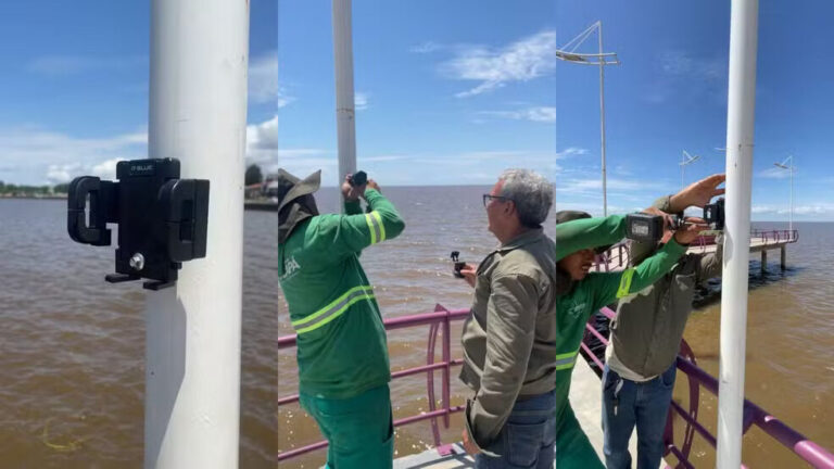 Lixo eletrônico é usado para produzir suporte de selfie em pontos turísticos em Macapá