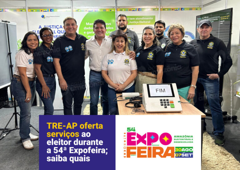 Serviços eleitorais, treinamento com a urna eletrônica e mais: TRE marca presença na Expofeira do Amapá 2025