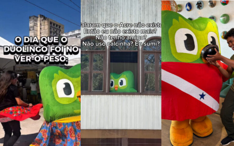 Mascote do Duolingo visita estados da Amazônia em preparação para a COP 30 