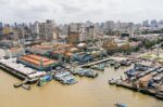imagem colorida de vista aérea da orla de belém do pará, na Amazônia, onde será realizada a cop 30 em novembro