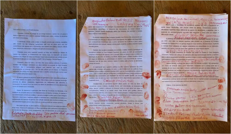 Povo Yanomami entrega carta ao STF e alerta que falta plano contra garimpo e atendimento integral de saúde