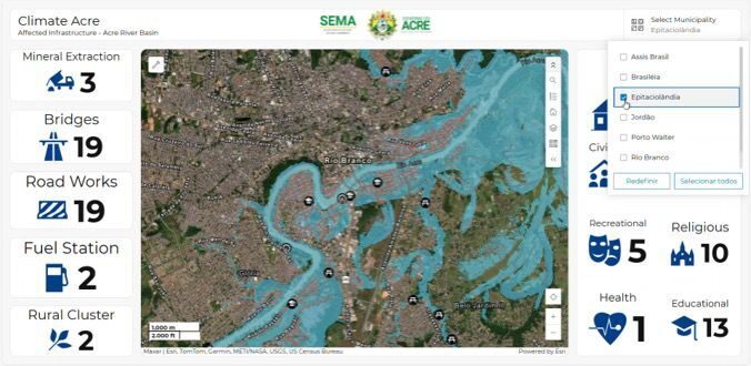 Acre anuncia lançamento de plataforma que mapeia impactos de inundações no estado