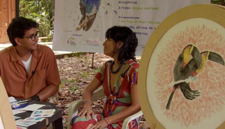 Artista usa aquarela para registrar aves que observa na Amazônia