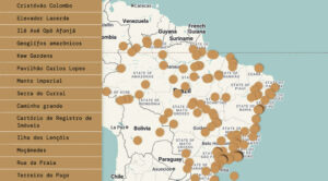 Imagem colorida mostra mapas em contrução
