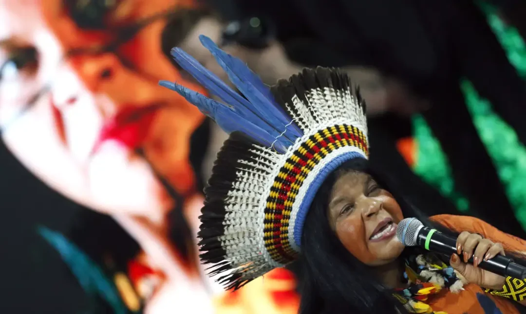 sonia guajajara fala sobre novo programa de proteção de terras indígenas na cop30 foto Bruno Peres Agência Brasil