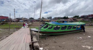 Seca no Porto de Tabatinga em janeiro de 2026. Foto: Roney Elias/Rede Amazônica AM