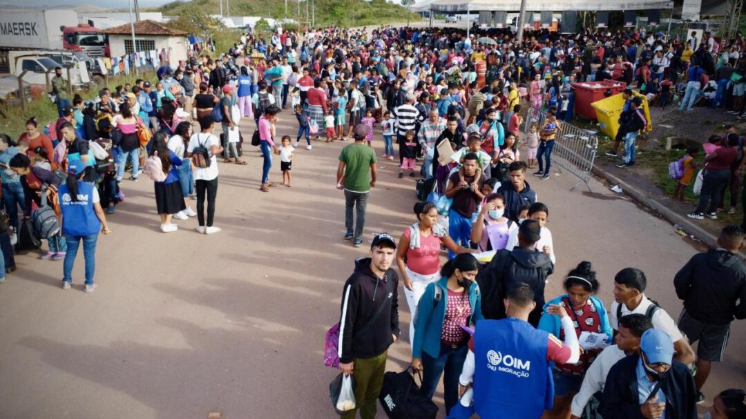 Fluxo migratório de venezuelanos para o Brasil.