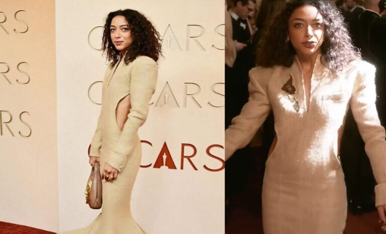 Fibras naturais da Amazônia chegam ao tapete vermelho do Oscar em vestido usado por Alice Carvalho