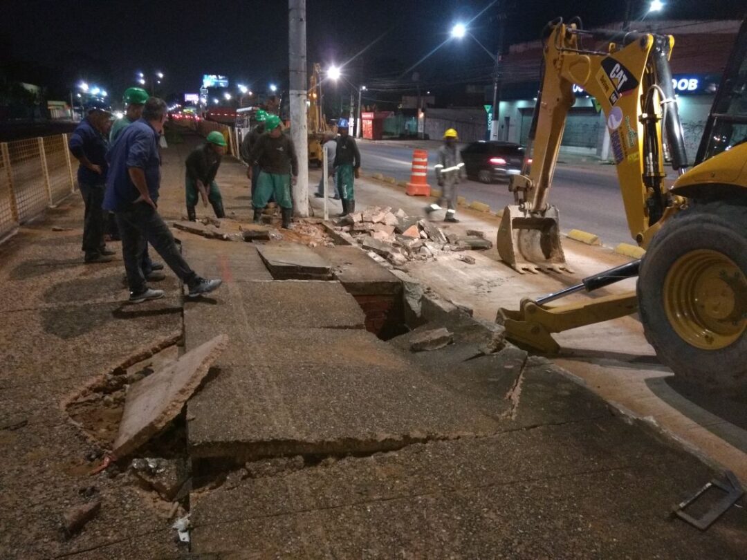 Obras para reparos no sistema de drenagem no Pará. Foto de 2018/Cosanpa
