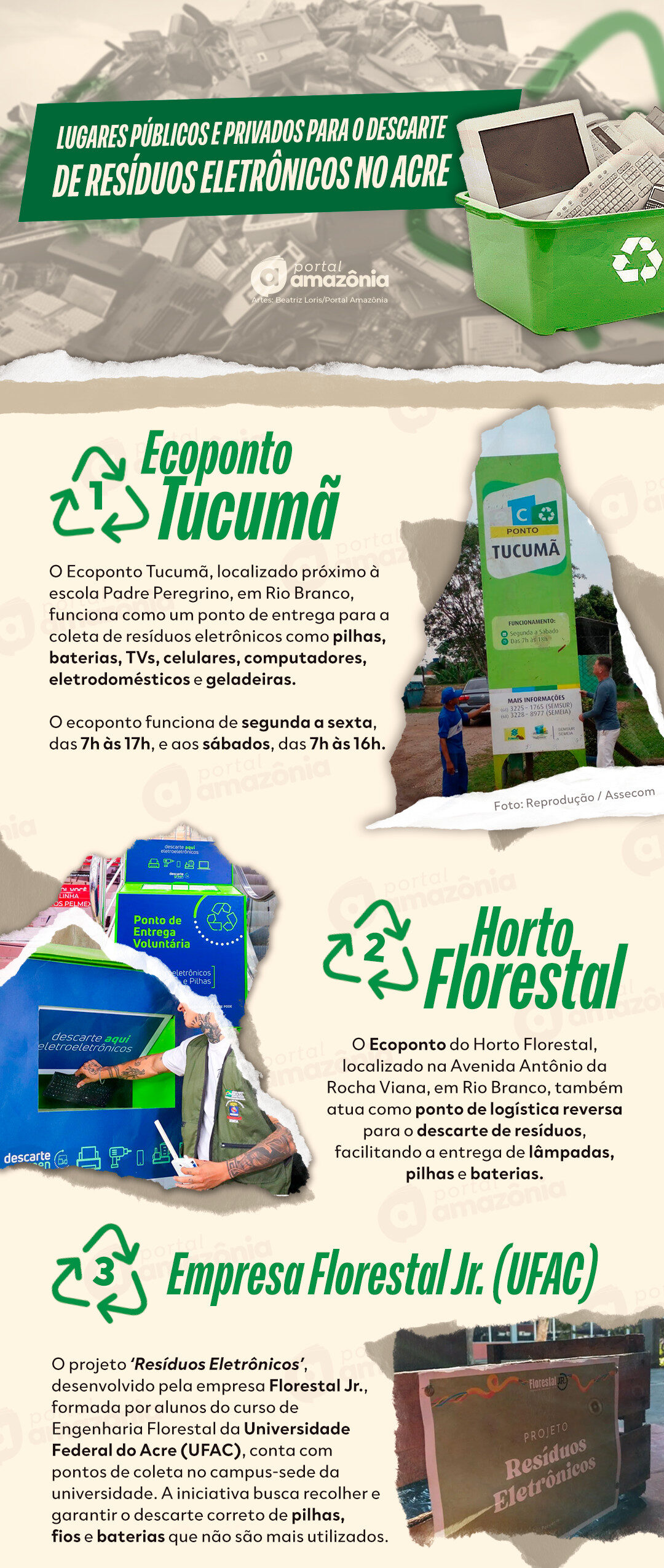 Dicas de lugares públicos e privados para descarte de resíduos eletrônicos no Acre