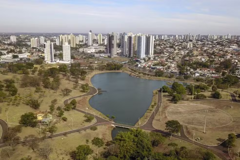 Visão aérea do Parque das Nações Indígenas em campo grande no mato grosso do sul