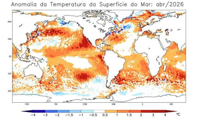Probabilidade do aumento do el niño em 2026