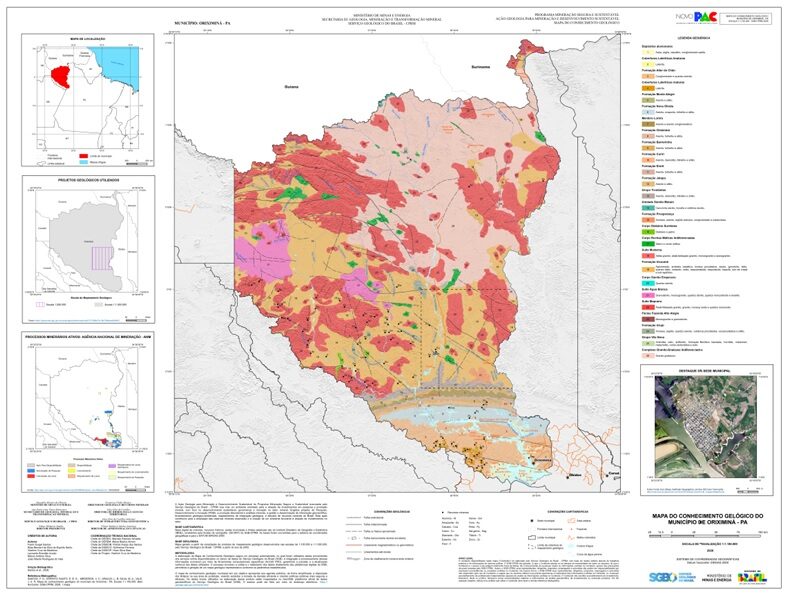 SGB divulga mapas geológicos de 50 municípios mineradores; confira os da Amazônia