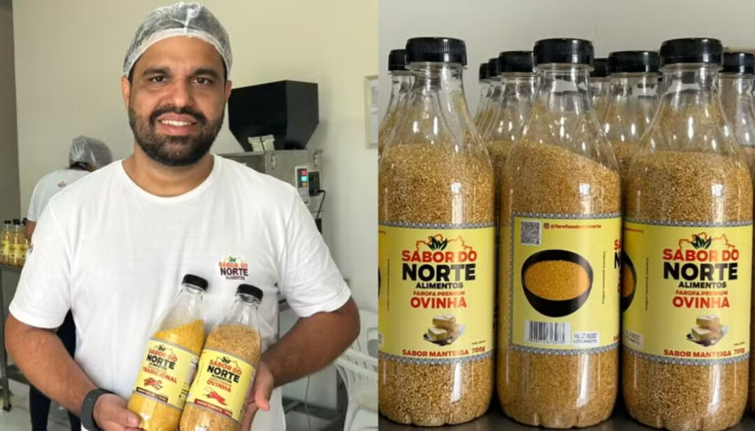 A empresa de farofa Sabor do Norte, de João Botelho, de 35 anos, compra farinha amarela de mandioca do Amazonas.