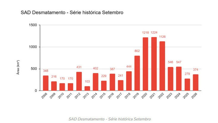Pará é responsável por 53% do desmatamento registrado na Amazônia em setembro