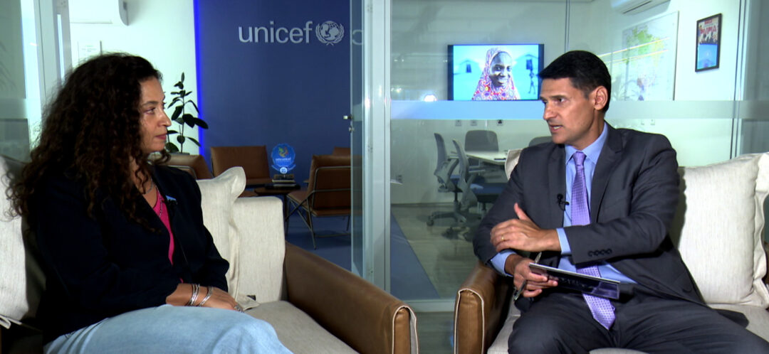 Layla Saad, representante adjunta da UNICEF, participou do programa Entrevistas, do Amazon Sat. 
